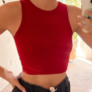 Red crop top